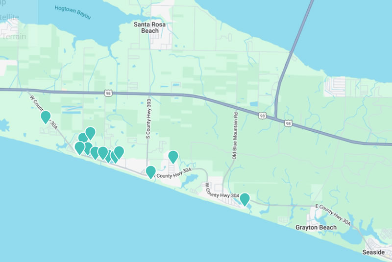 Dune Allen Pet Friendly Map